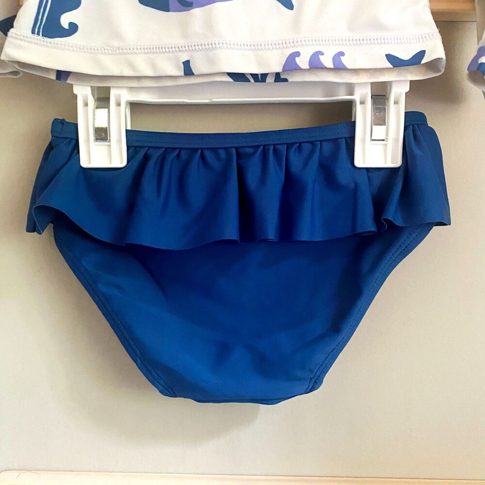 Tea Collection Nautical Themed Swimsuit Rash Guard Top w/ Tutu Bikini Bottoms - Picture 5 of 9
